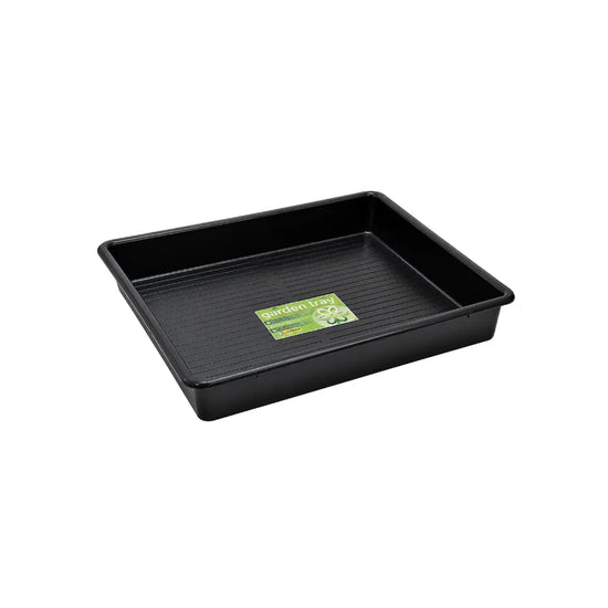 GARLAND 60 x 60cm black garden tray with deep sides and ribbed base for potted plants