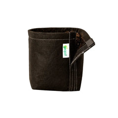 GEOPOT 12L / 3 Gallon black fabric grow pot with breathable geo-textile fabric and carry handles, designed for air pruning roots and healthier plant growth.