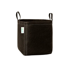 GEOPOT 76L / 20 Gallon black fabric grow pot with handles and breathable geo-textile fabric, designed for air pruning roots and vigorous plant growth.