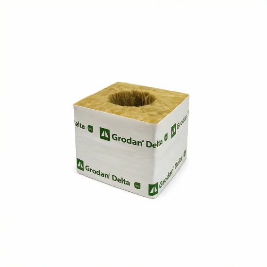 Grodan 4G rockwool cube with pre-drilled planting hole, hydroponic growing media for seed starting and propagation