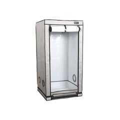 Homebox Ambient Q80+ indoor grow tent with reflective interior lining, zip access door and ventilation ports, compact hydroponic grow room