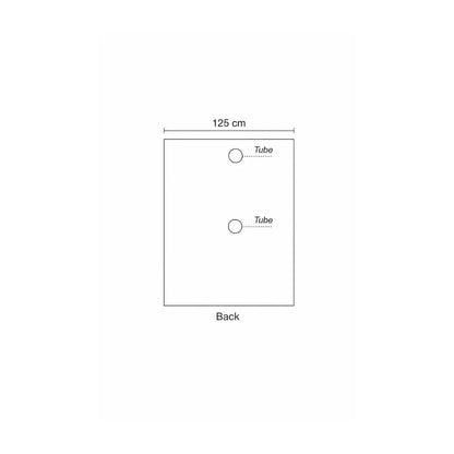 Homebox Vista Medium grow tent rear panel diagram showing 125 cm width with ventilation duct ports for indoor propagation chamber