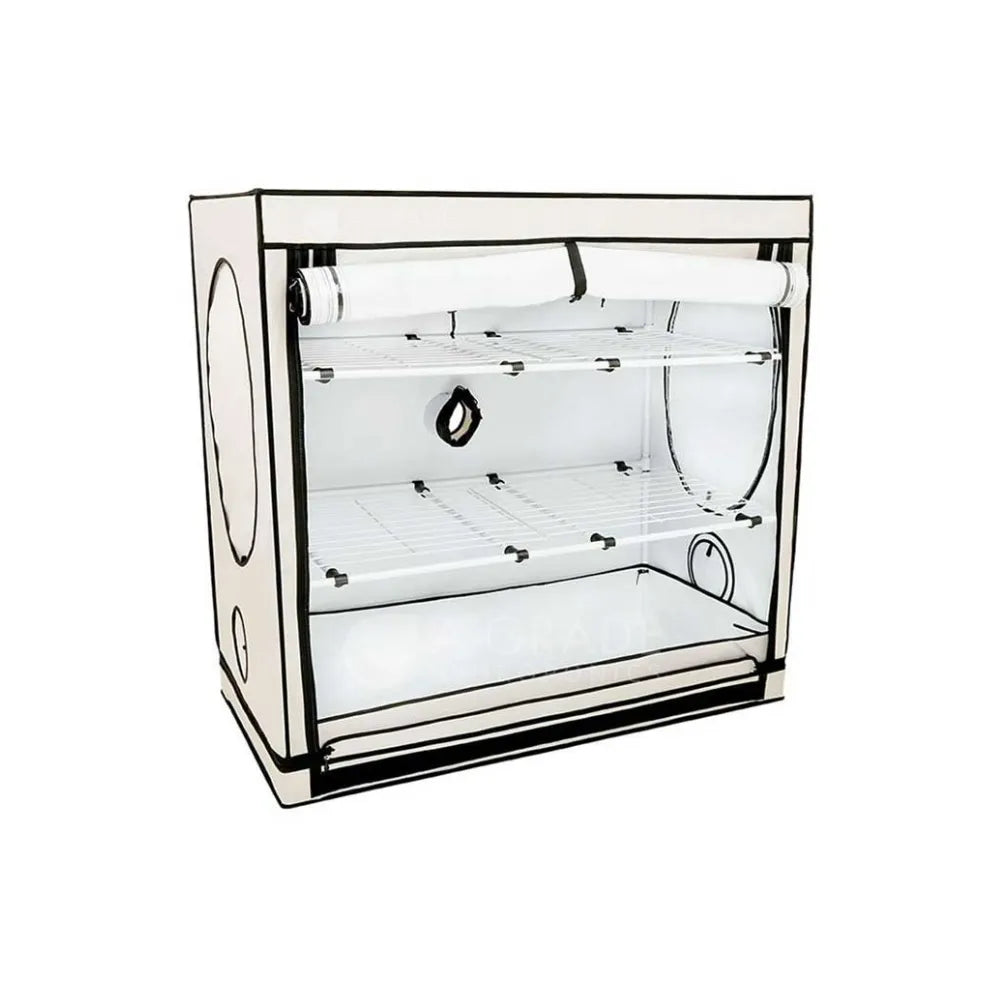 Homebox Vista Medium propagation grow tent with reflective interior, dual shelves and ventilation ports for seedling and cloning setups