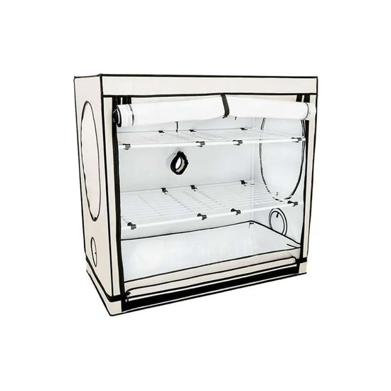 Homebox Vista Medium propagation grow tent with reflective interior, dual shelves and ventilation ports for seedling and cloning setups