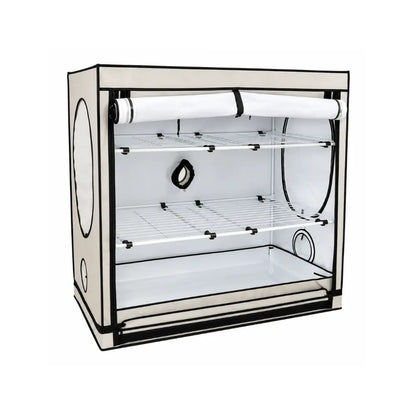 Homebox Vista Medium propagation grow tent with reflective interior, dual shelves and ventilation ports for seedling and cloning setups