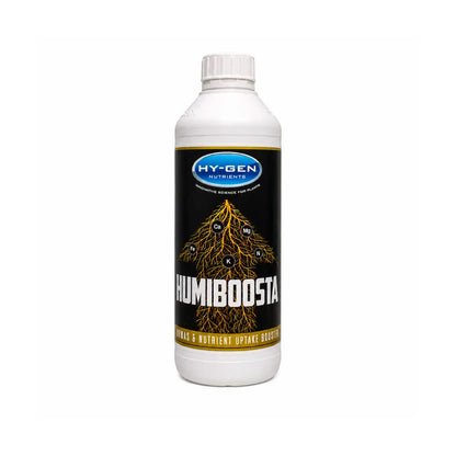 Hy-Gen Humiboosta 1L nutrient uptake booster with organic fulvic and humic acids, improves root health, growth and yield quality.