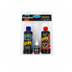 HY-GEN Complete pH control kit with pH Up and pH Down solutions, indicator liquid and test vial for accurate hydroponic nutrient pH testing