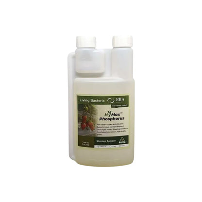 HyMax Roots Microbial Solution 500mL – bio-friendly root enhancer with live microbes for improved nutrient absorption.
