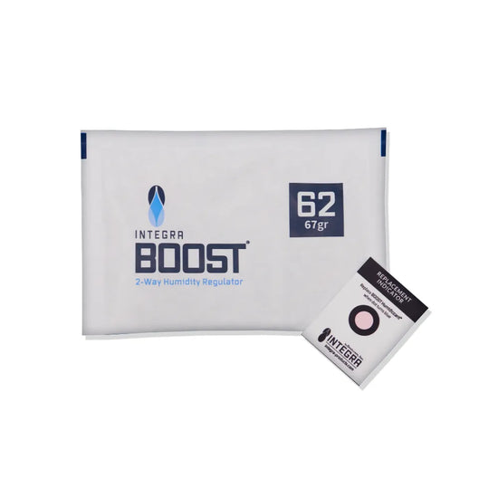 Integra Boost 62% humidity control pack 67g with replacement indicator card for plant storage
