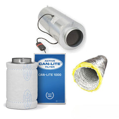 CAN-FAN Iso-Max 200mm ventilation pack with CAN-LITE 1000 carbon filter and ducting for hydroponic grow rooms