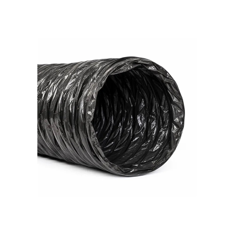 Flexible 300mm black wire core ducting for hydroponic grow room ventilation and airflow systems