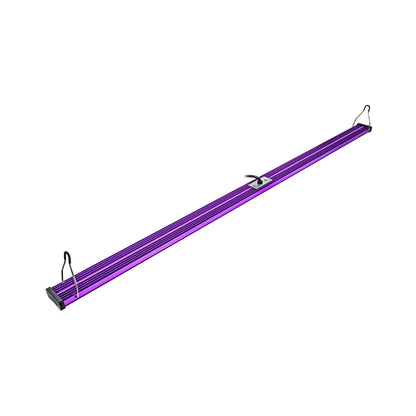 Lumatek 100W LED grow light bar, slim purple aluminium fixture with hanging mounts for indoor hydroponic lighting