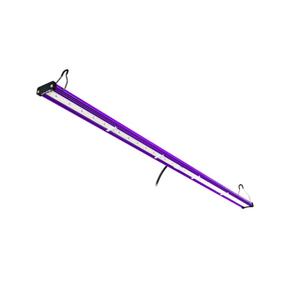 Lumatek 100W LED grow light bar close-up showing full spectrum diodes, energy-efficient indoor plant grow light system