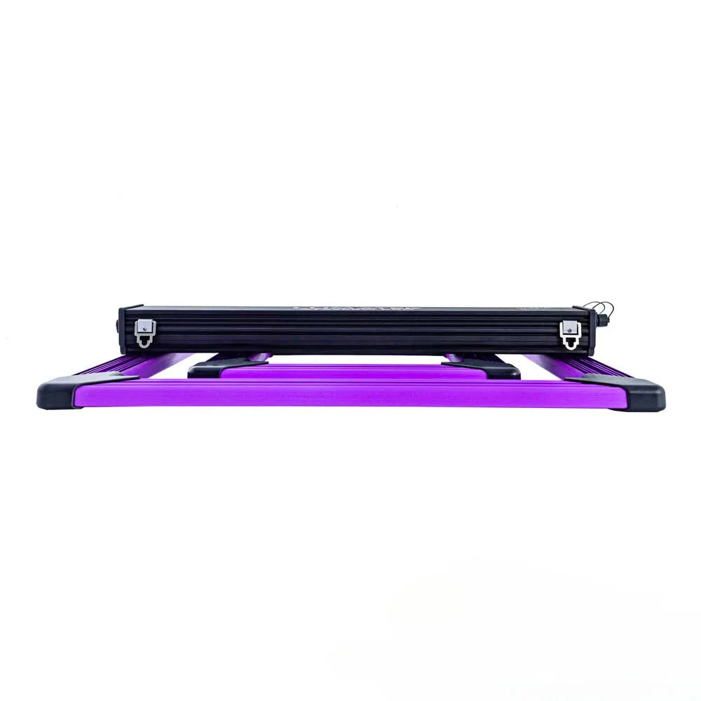 Side profile of LUMATEK ATS PRO LED grow light with slim passive cooling design for indoor hydroponic growing systems.