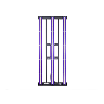 Under view of Lumatek Zeus 300W Pro 3.1 LED grow light frame with evenly spaced LED bars for uniform canopy light coverage
