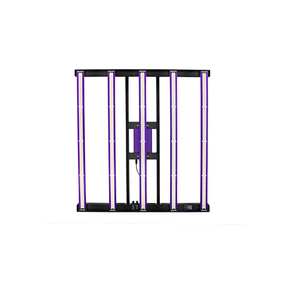 Full underside view of Lumatek Zeus 465W Pro 3.1 LED grow light showing 5 full spectrum LED bars