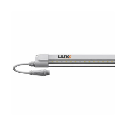 LUXX Clone LED Bar 18W close-up showing LED diodes and waterproof plug connector for indoor plant propagation grow lighting