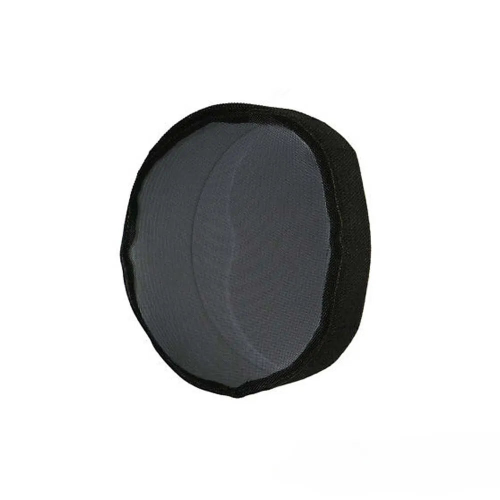 Black mesh bug screen for intake fans, breathable insect filter cover for grow rooms and hydroponic ventilation systems
