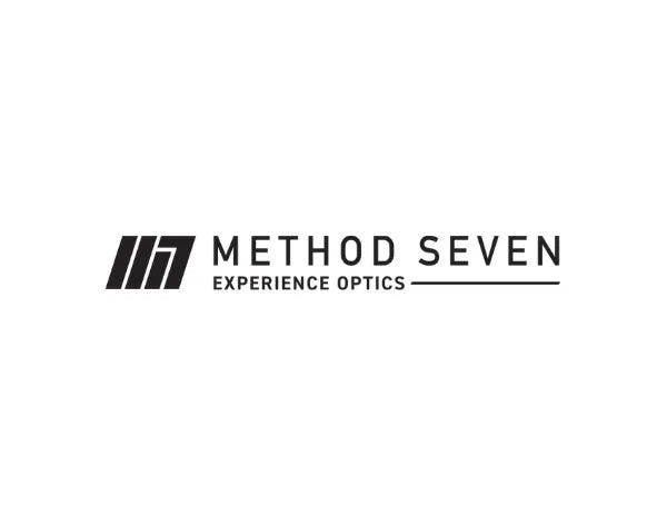 Method Seven Experience Optics logo in black text on white background, minimalist eyewear brand branding image