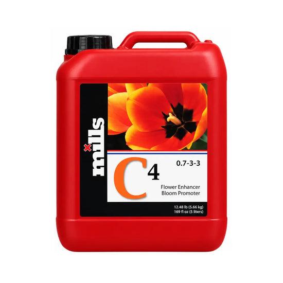 Mills C4 5L bloom enhancer. Flowering booster for hydroponics, soil and coco to increase flower size and heavier yields.