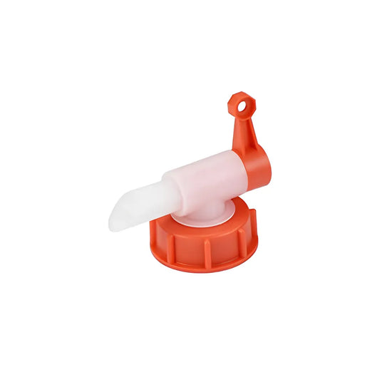 MILLS hydroponic nutrient dispensing tap for 5L and 20L grow booster bottles in orange and white plastic