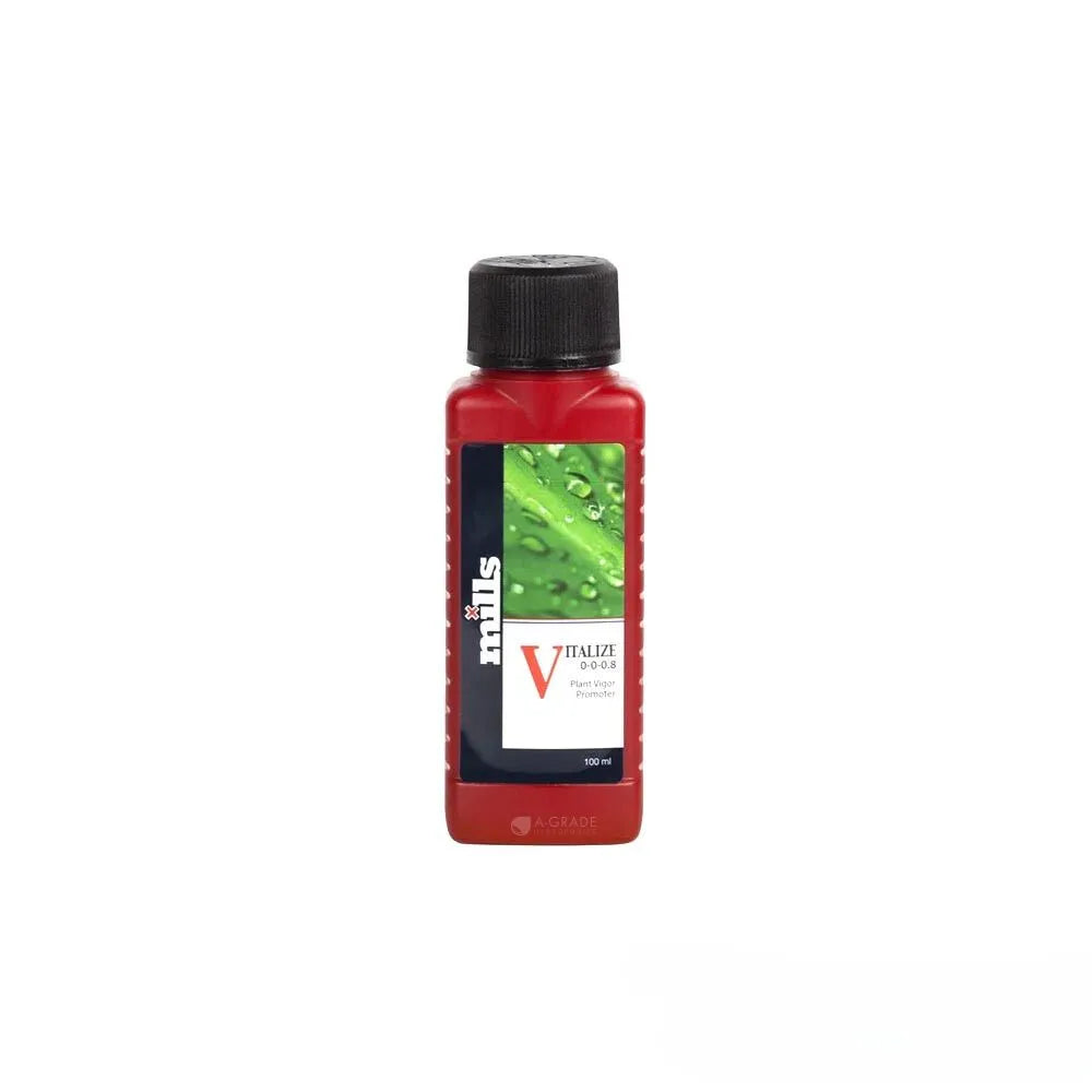 Mills Vitalize 100ml. Mono-silicic acid additive to strengthen the cell walls of plants in an hydroponic grow set up.