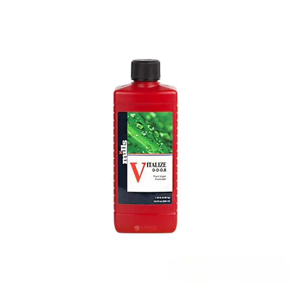 Mills Vitalize 500ml. Mono-silicic acid additive to strengthen the cell walls of plants in an hydroponic grow set up.