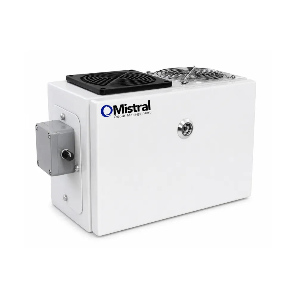 MISTRAL odour control unit for hydroponic grow rooms and indoor cultivation spaces, Australian-made vapour odour neutraliser for improved air quality and airborne odour control.