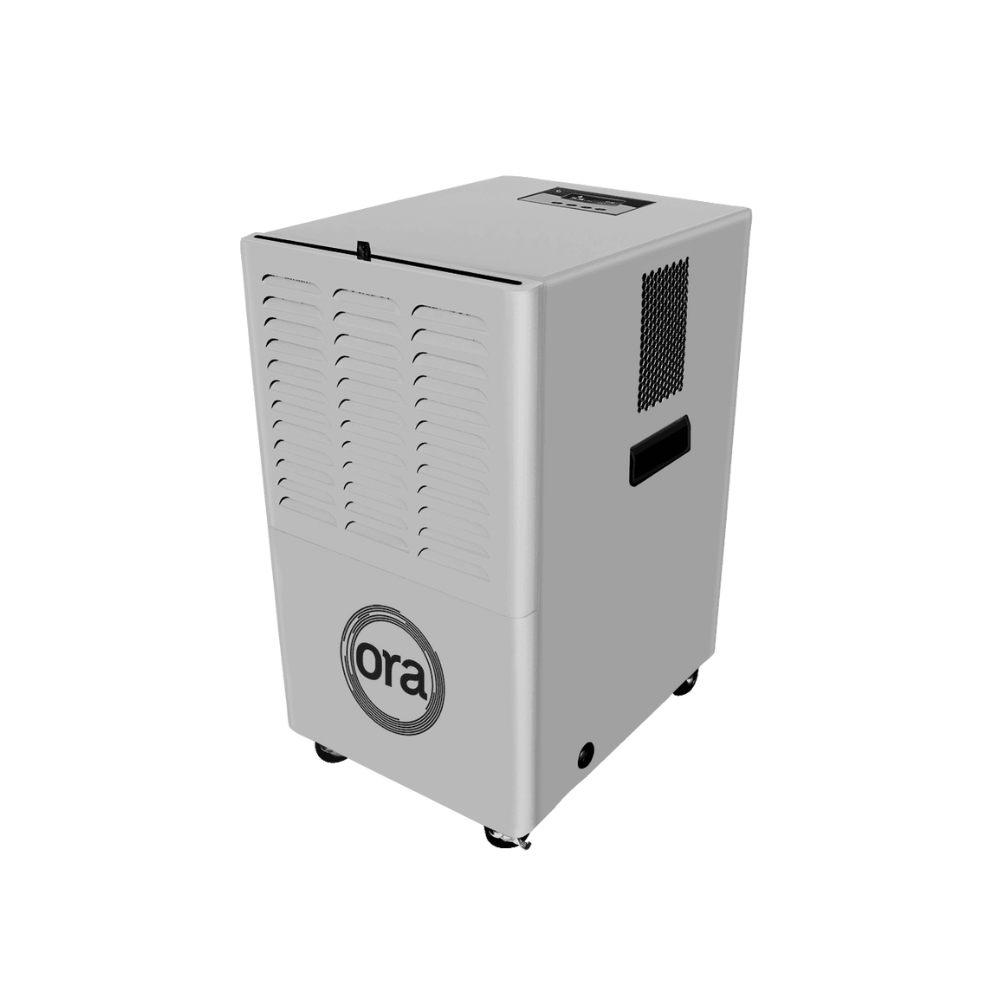 Ora Dehumidifier 60L - dehumidifier on wheels, portable moisture removal unit for home, office or industrial use.
