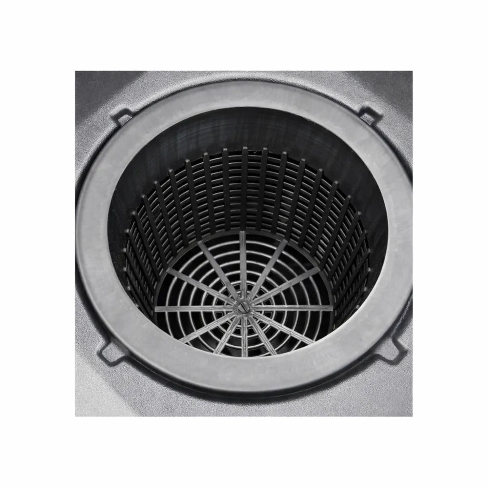 Close-up of Oxypot XL net pot basket insert with slotted design for hydroponic roots and nutrient flow