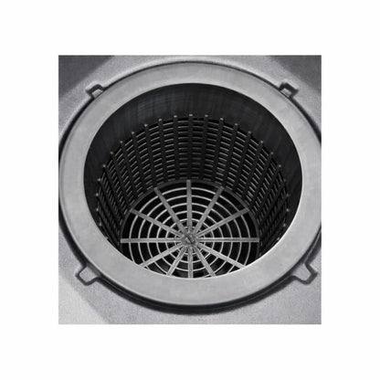 Close-up of Oxypot XL net pot basket insert with slotted design for hydroponic roots and nutrient flow