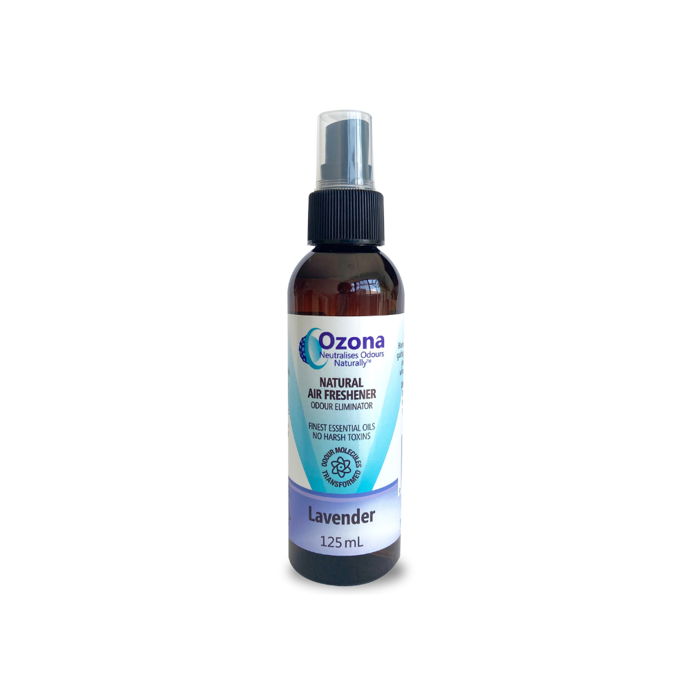 Ozona Natural Air Freshener Lavender 125mL – eco-friendly odour eliminator made with pure essential oils and no harsh toxins, perfect for refreshing home or office air naturally.