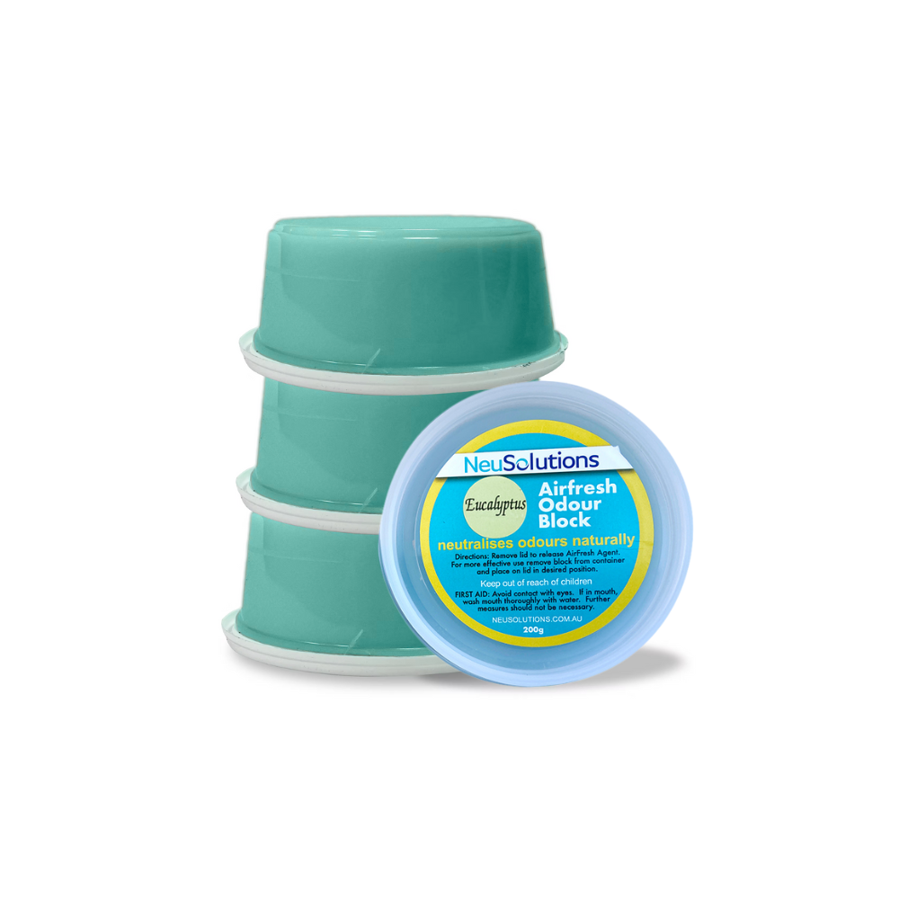 NeuSolutions Eucalyptus Airfresh Odour Block 3-pack – natural hydroponic odour neutraliser for grow rooms and tents, controls strong smells with fresh eucalyptus scent.