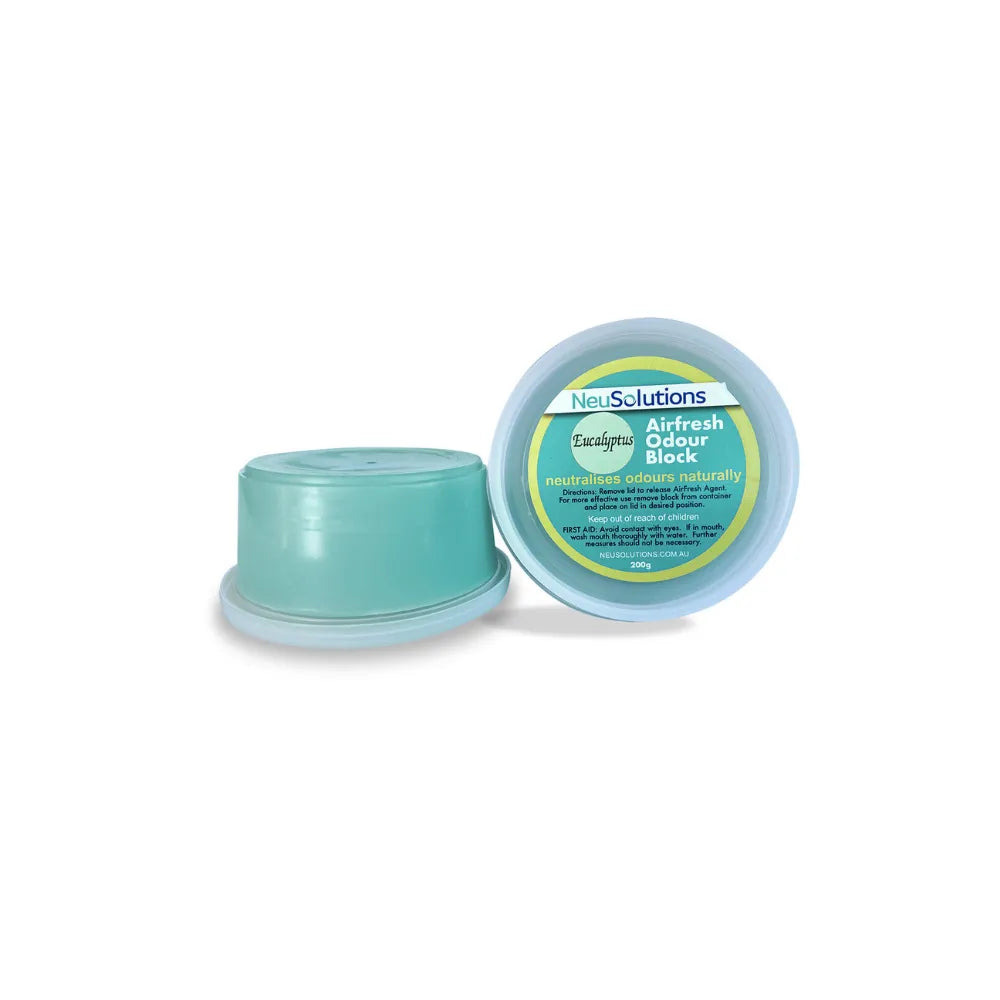 NeuSolutions Eucalyptus Airfresh Odour Block 200g – natural hydroponic odour neutraliser for grow rooms and tents, eliminates strong smells with fresh eucalyptus scent.