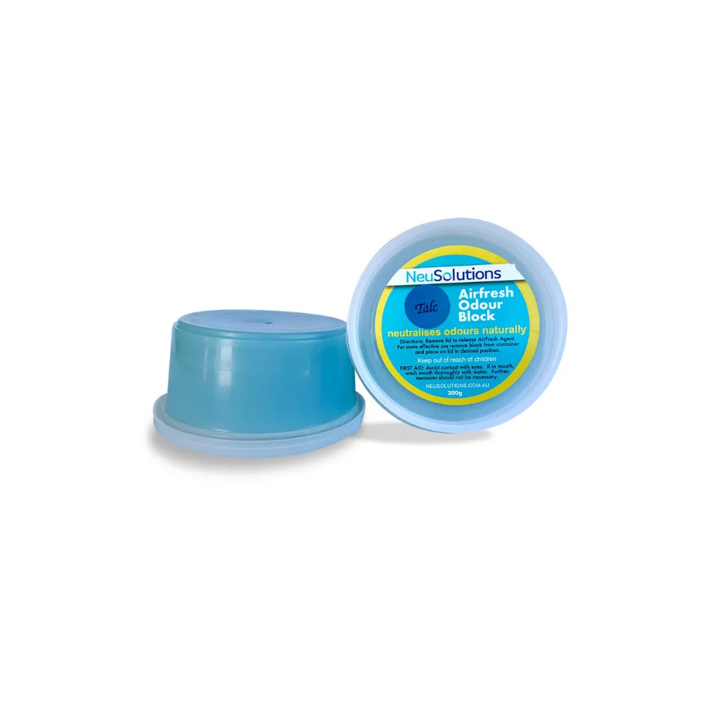 NeuSolutions Talc Airfresh Odour Block 200g – gentle talc fragrance air freshener for hydroponic grow tents and rooms, naturally removes unwanted odours.