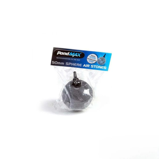 PondMAX 50mm ceramic air stone ball for hydroponics and aquariums, round diffuser for fine bubbles and improved water aeration