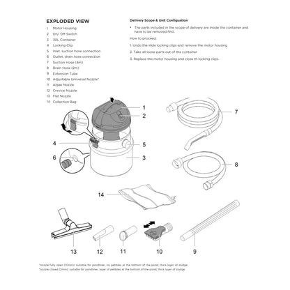 PondMAX PV30HD Pond Vacuum - A-Grade Hydroponics