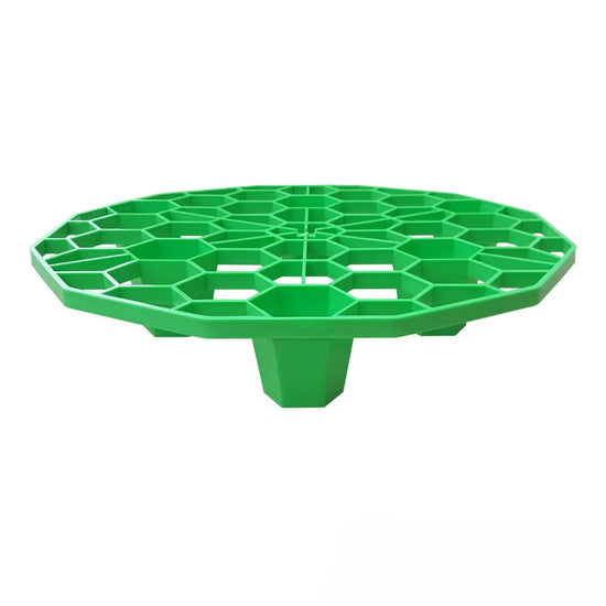 Green G-Pot Grid pot riser for improved plant drainage, hydroponic run-off collection and root rot prevention.