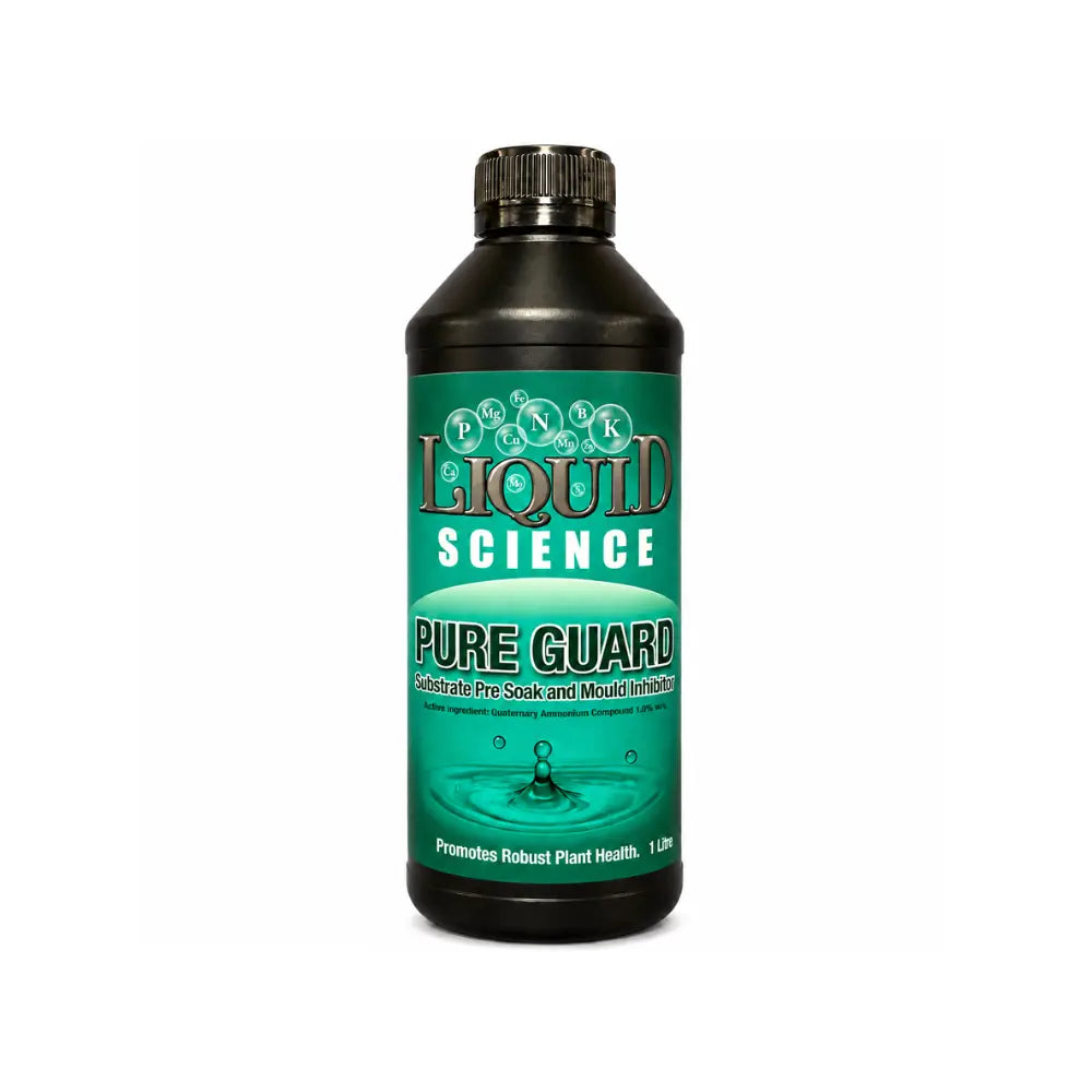 Liquid Science Pure Guard 1L bottle, substrate pre-soak and mould inhibitor for root zones