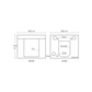 Diagram of the HOMEbox Ambient Q300+ front and back dimensions.