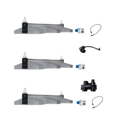 SANlight EVO 1.5 3-80 Trio LED grow light kit with three full spectrum hydroponic grow lights, dimmer control, cables and connectors for indoor plant grow tent setup