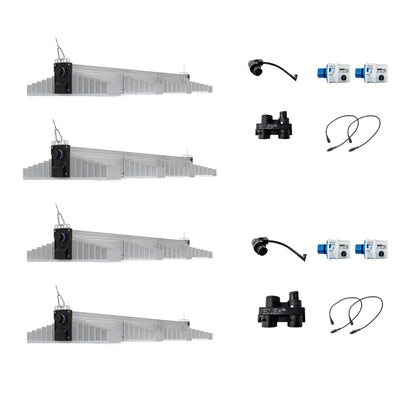 SANLIGHT EVO 4-120 quad LED grow light kit with dimmers and connection cables
