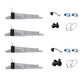 Set of four SANlight LED fixtures with  cables, connectors and accessories, energy-efficient lighting system for hydroponics and indoor gardening.