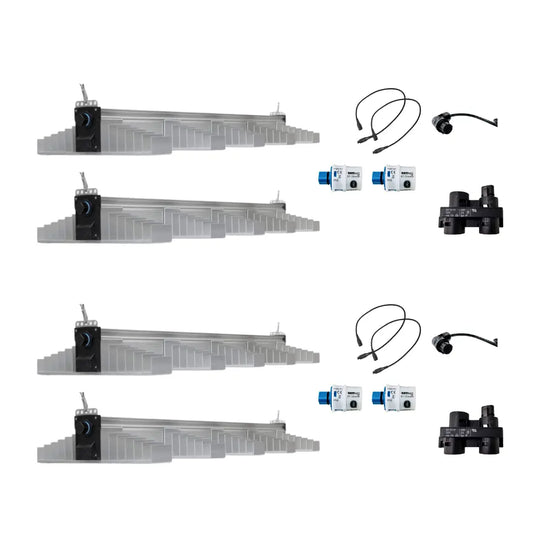 SANlight EVO 5-150 quad LED grow light kit with fixtures, dimmers and connectors