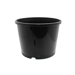 Black 3.3L squat plant pot, low profile plastic grow pot for seedlings, cuttings and hydroponic systems