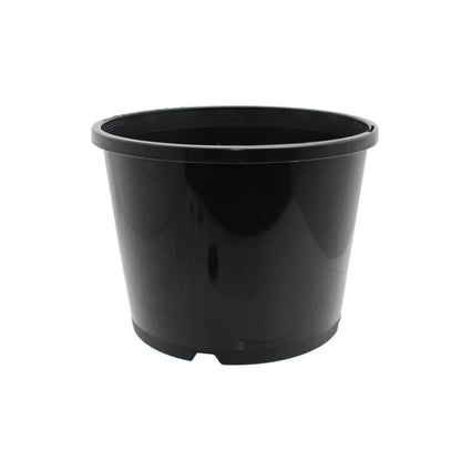 Black 3.3L squat plant pot, low profile plastic grow pot for seedlings, cuttings and hydroponic systems