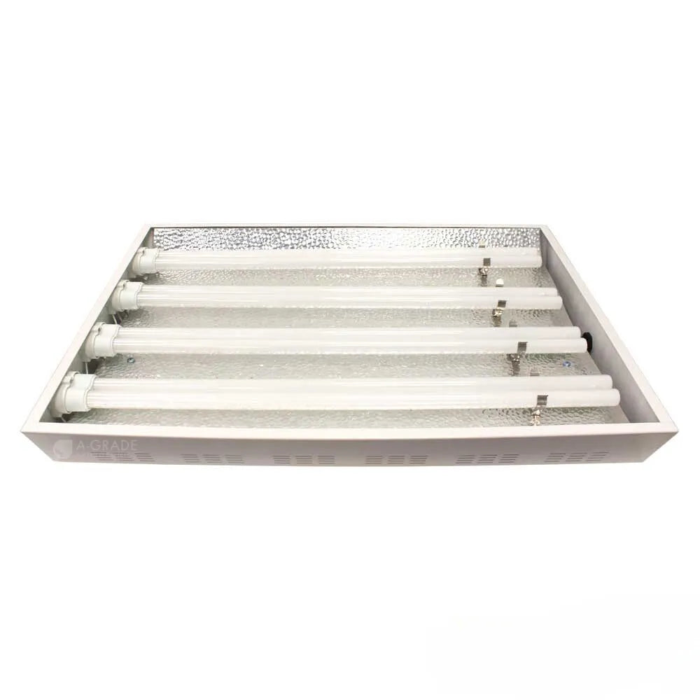 T5 propagation light fixture showing fluorescent tubes, ideal for seed starting and early plant growth