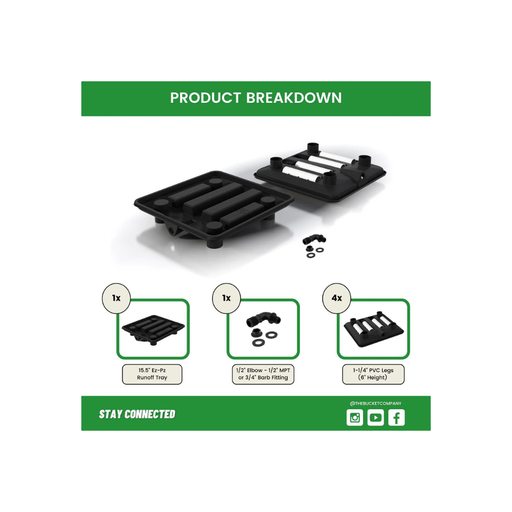 TBC - Ez-Pz Run-Off Tray 15.5&quot; - A-Grade Hydroponics