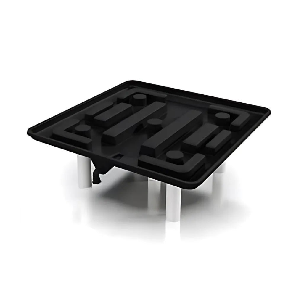 Assembled 22 inch run-off tray with white PVC legs and drain spout, ideal hydroponic runoff solution for grow rooms