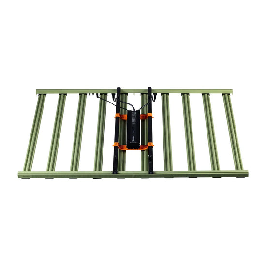 Top view of Treegers GL1000W+ LED grow light with remote driver and multi-bar frame for even canopy coverage in grow rooms